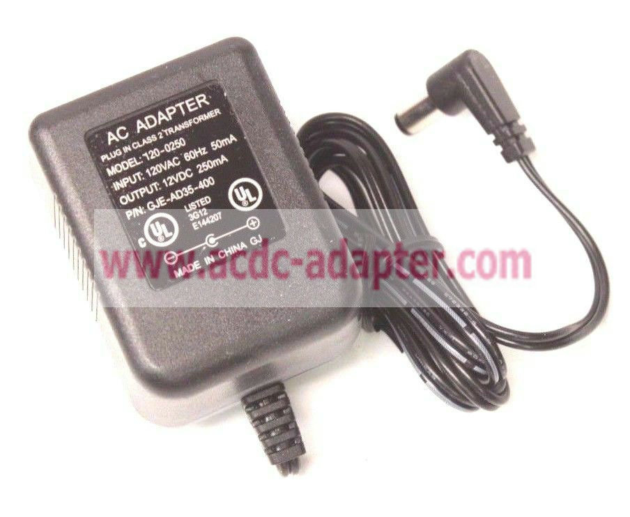 12VDC 250mA AC Wall Power Adapter for 120-0250 GJE-AD35-400 Plus IN Class 2 Transf
